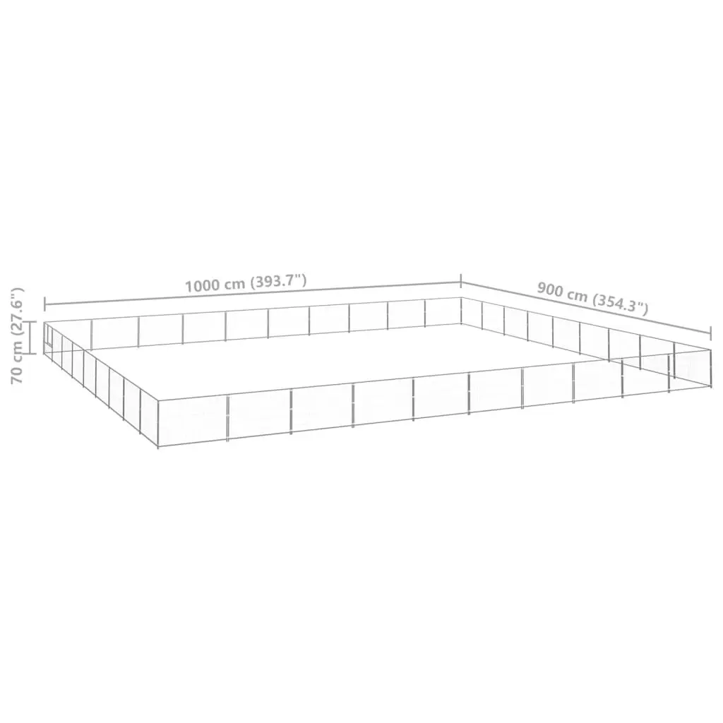 Dog Kennel Silver 90 mÂ² Steel 3082196