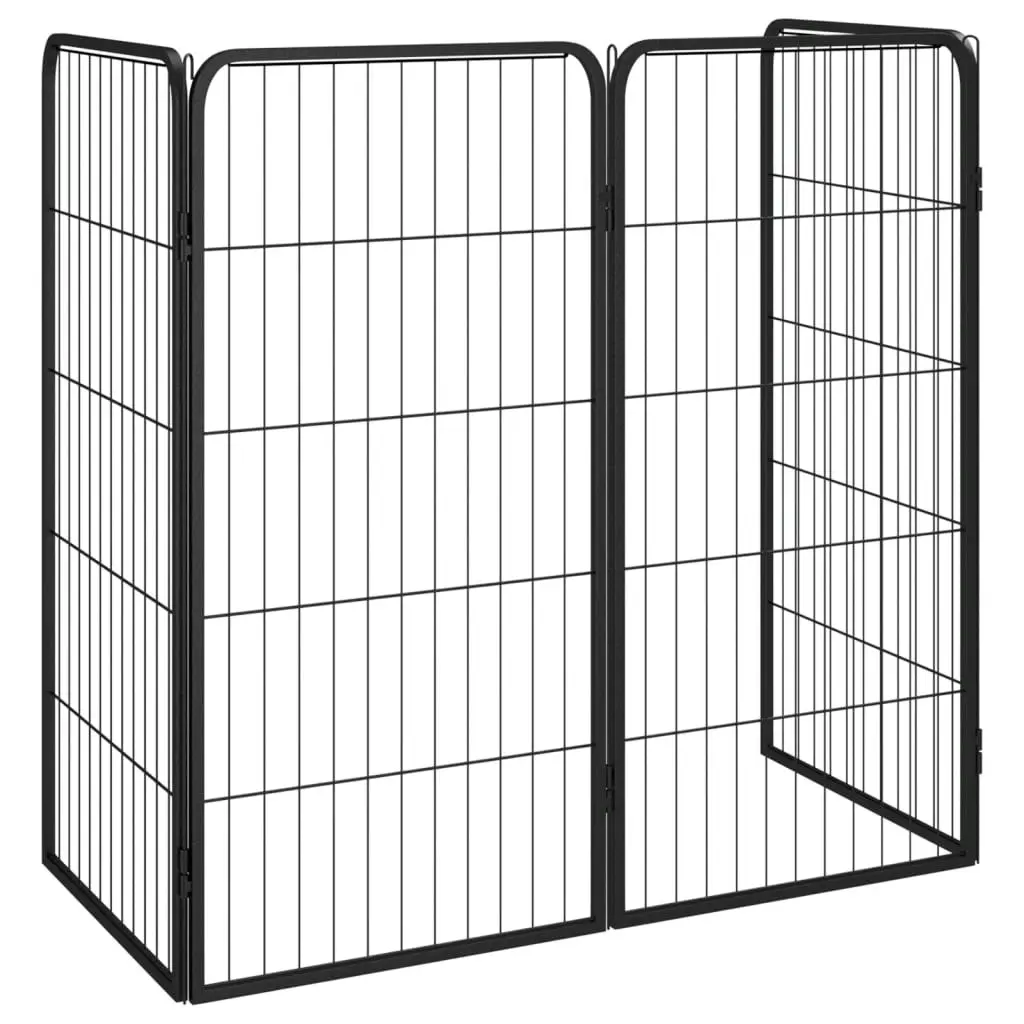 Dog Playpen 4 Panels Black 50x100 cm Powder-coated Steel 171793