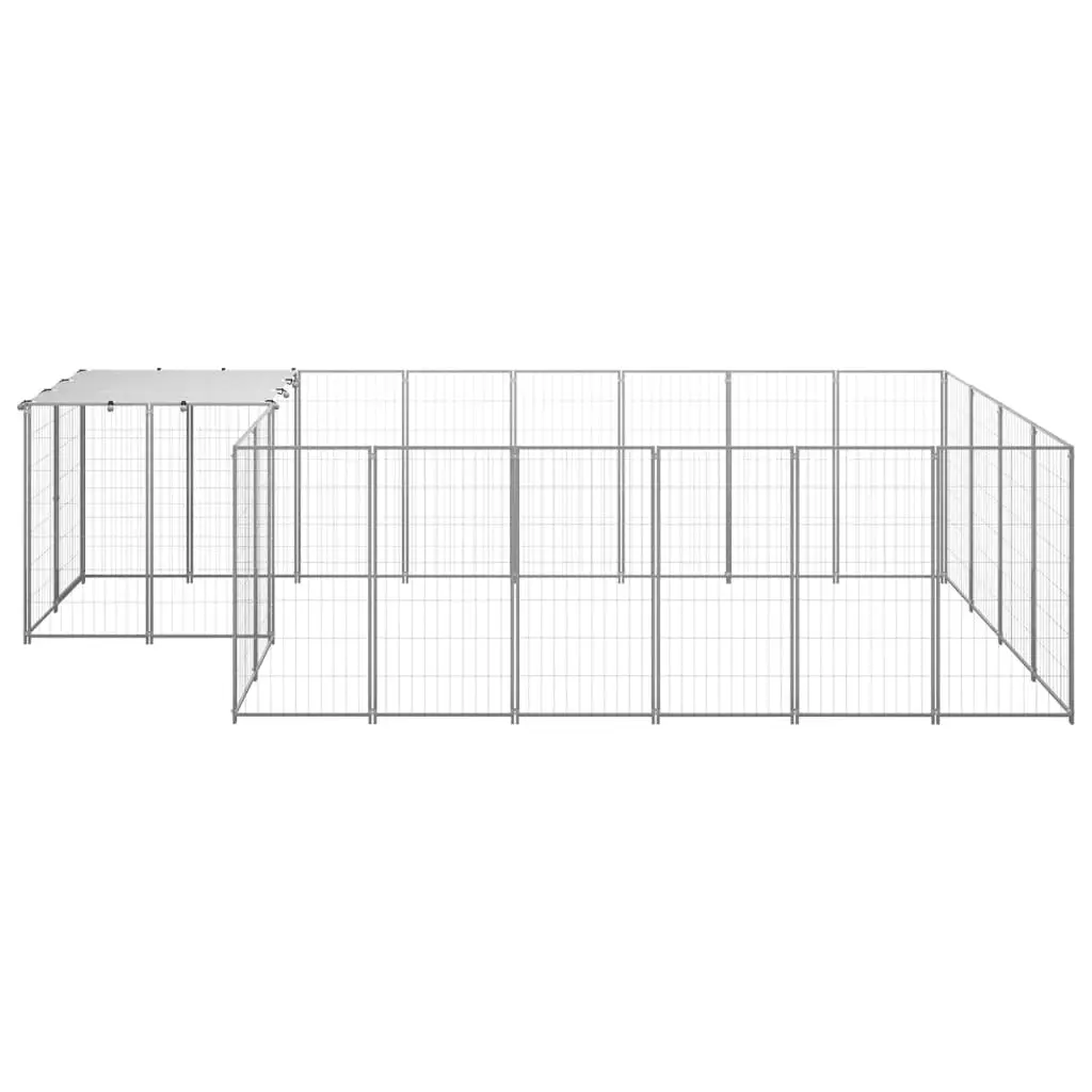 Dog Kennel Silver 8.47 mÂ² Steel 3082209