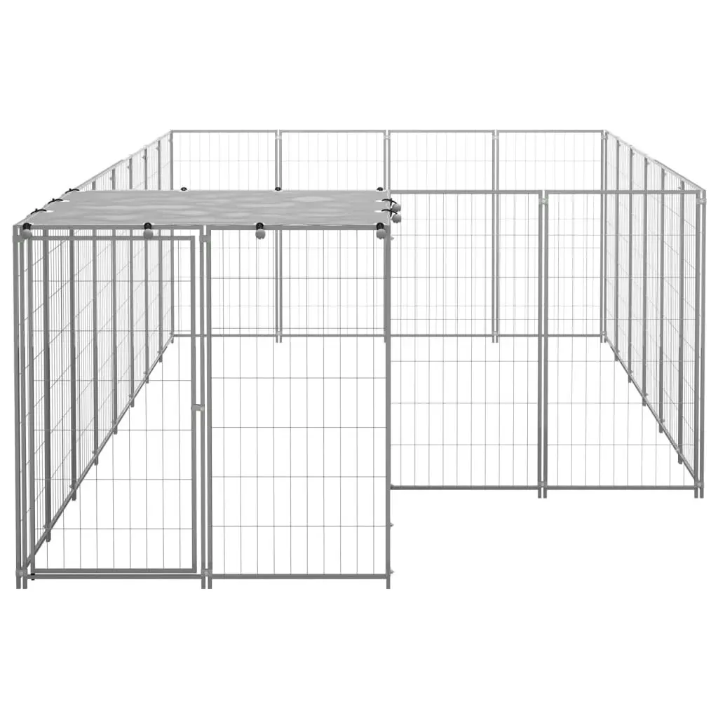 Dog Kennel Silver 8.47 mÂ² Steel 3082209