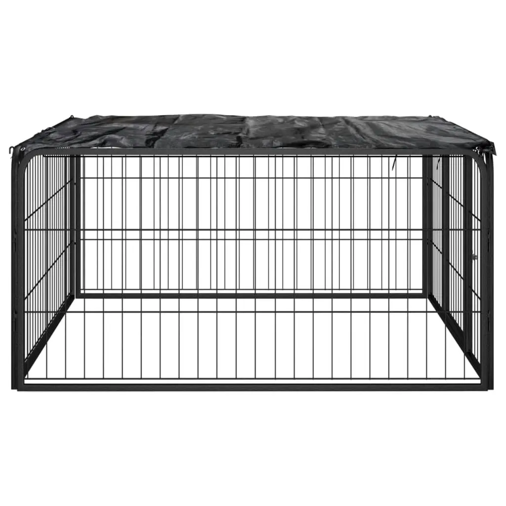 Dog Playpen 4 Panels Black 100x50 cm Powder-coated Steel 171795