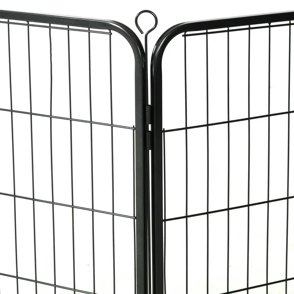 Dog Playpen 8 Panels Steel 80x60 cm Black 170572