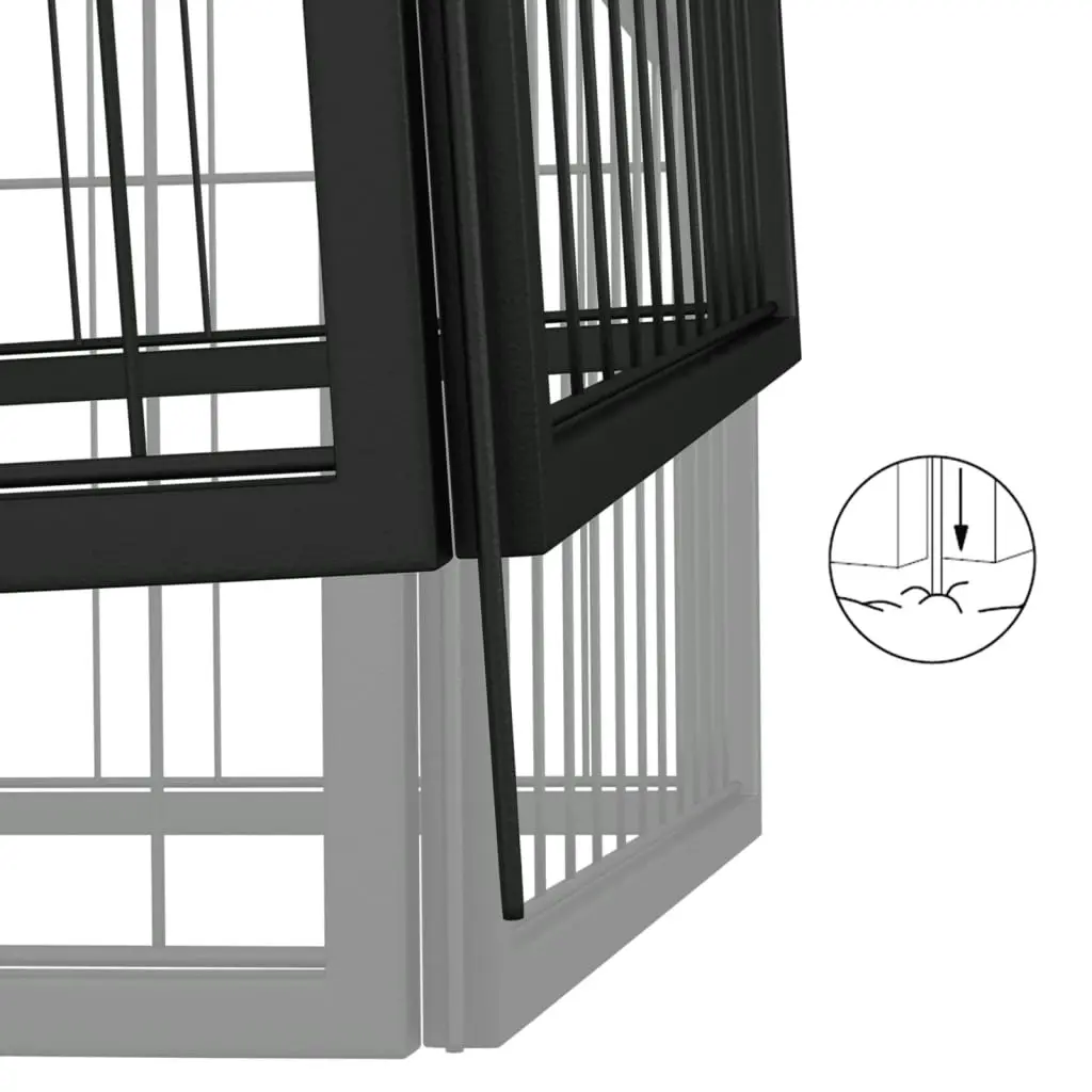 Dog Playpen 4 Panels Black 100x50 cm Powder-coated Steel 171794