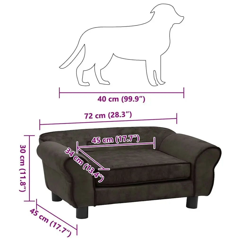 Dog Sofa Brown 72x45x30 cm Plush 170952