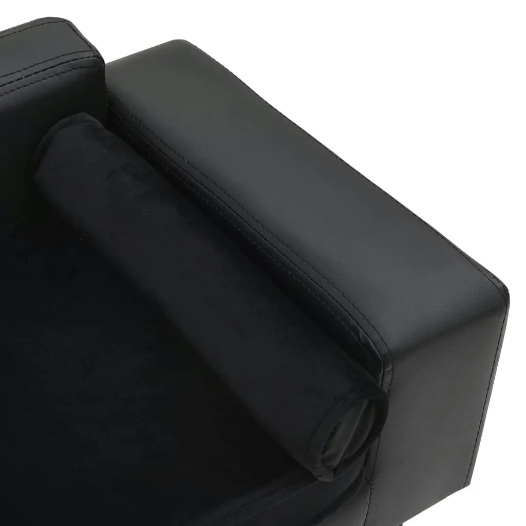 Dog Sofa Black 81x43x31 cm Plush and Faux Leather 170954