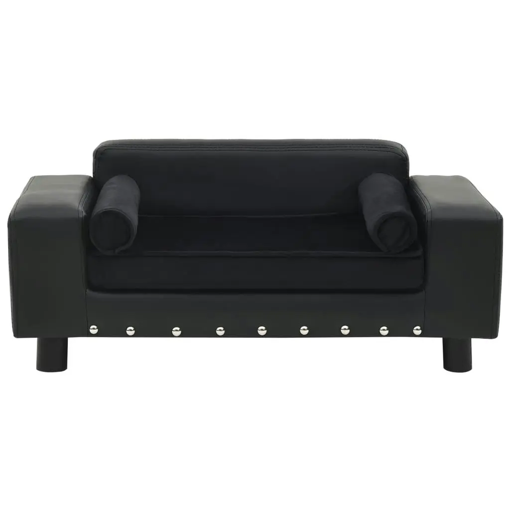 Dog Sofa Black 81x43x31 cm Plush and Faux Leather 170954