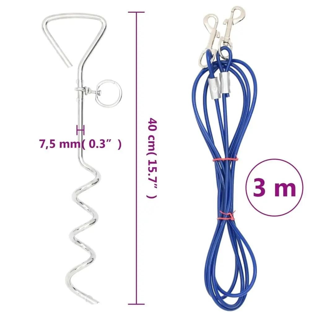 Dog Tie Out Cable with Ground Stake 3 m 4003379