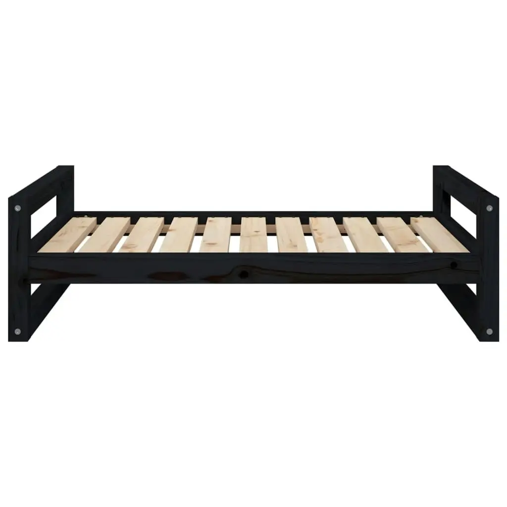 Dog Bed Black 95.5x65.5x28 cm Solid Pine Wood 821486