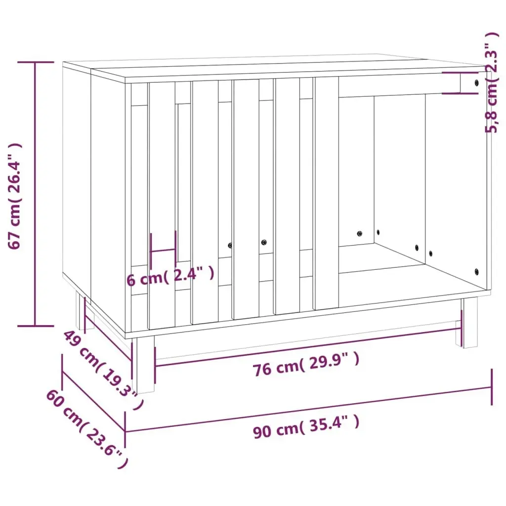 Dog House 90x60x67 cm Solid Wood Pine 822486