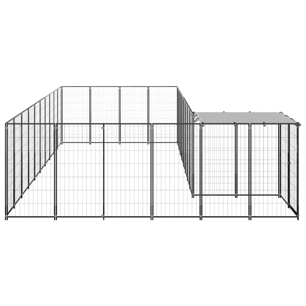 Dog Kennel Black 13.31 mÂ² Steel 3082238