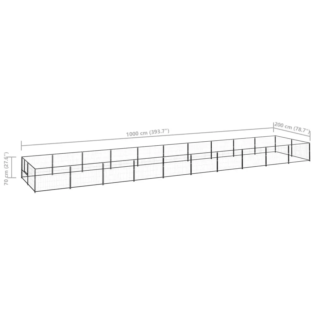 Dog Kennel Black 20 mÂ² Steel 3082117