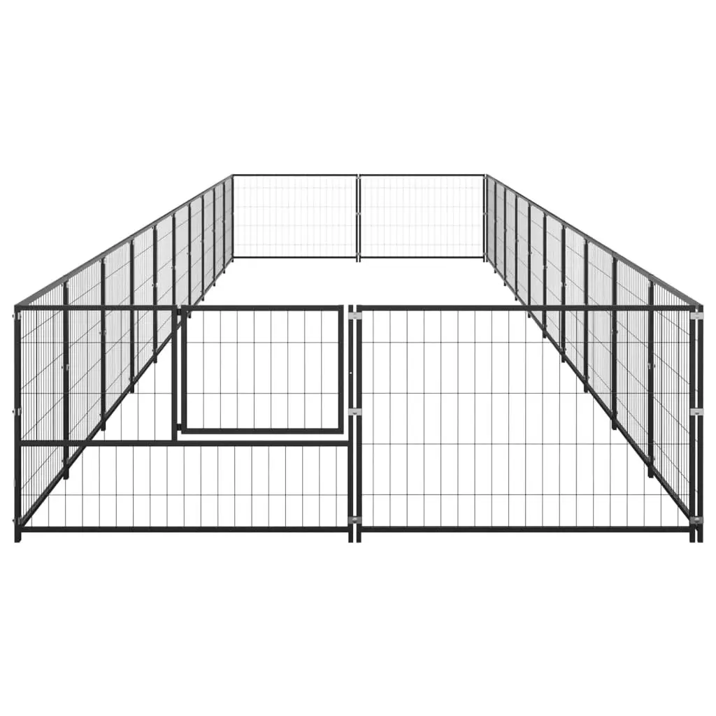 Dog Kennel Black 20 mÂ² Steel 3082117