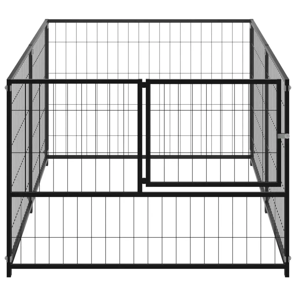 Dog Kennel Black 200x100x70 cm Steel 150790