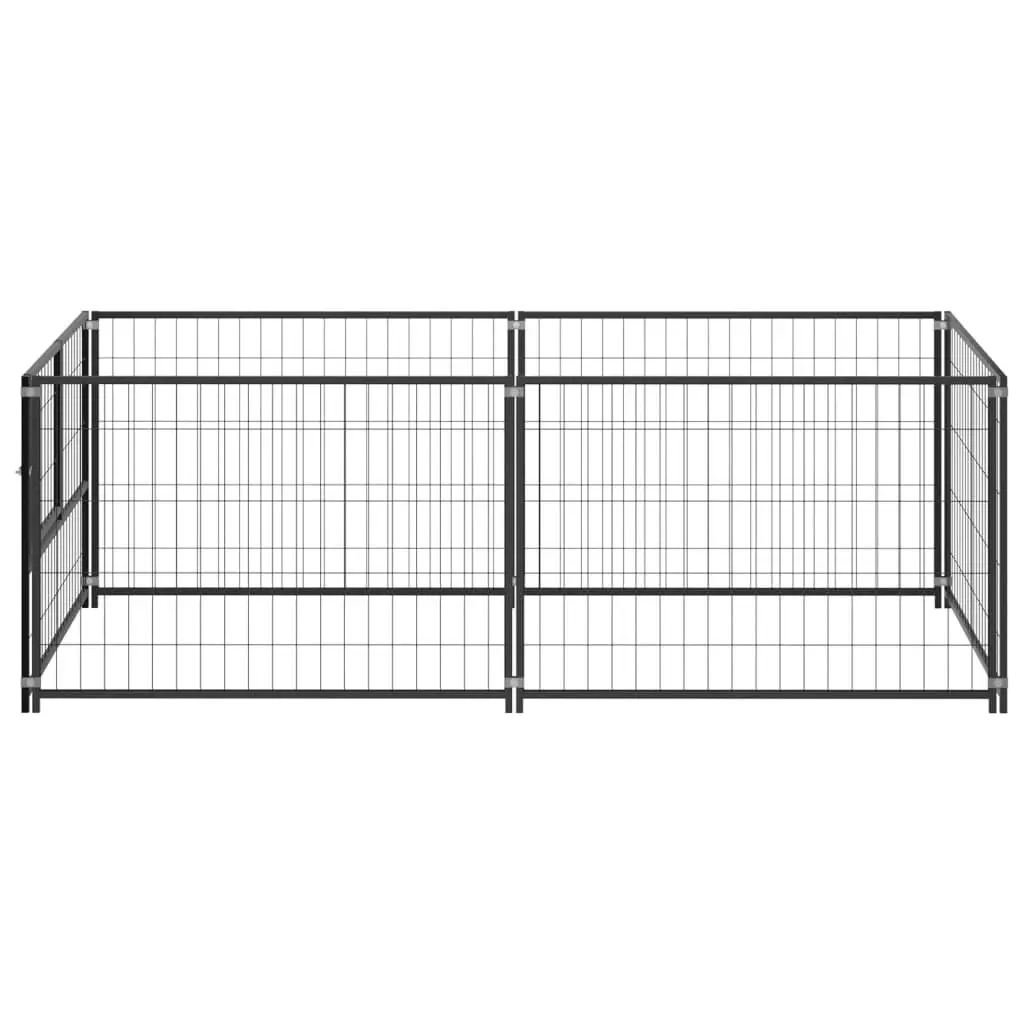 Dog Kennel Black 200x100x70 cm Steel 150790