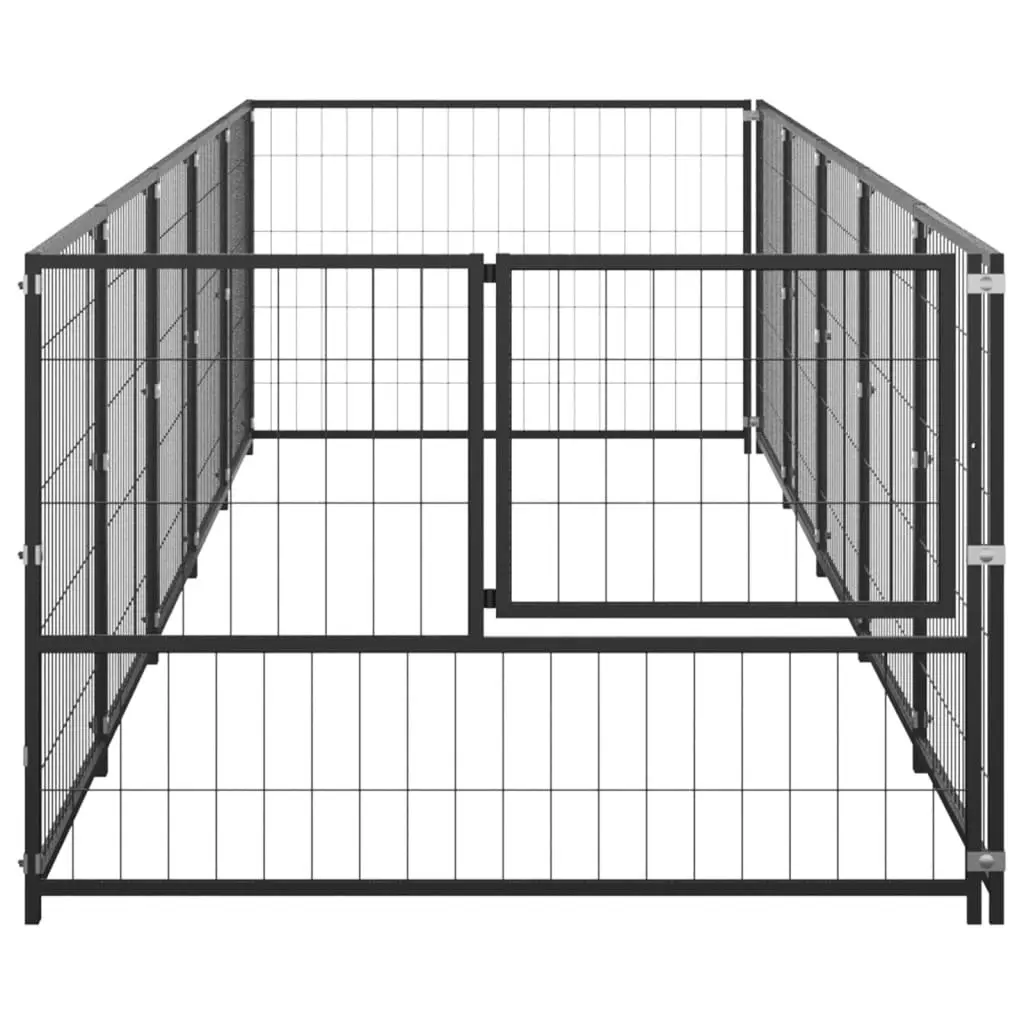 Dog Kennel Black 5 mÂ² Steel 3082095