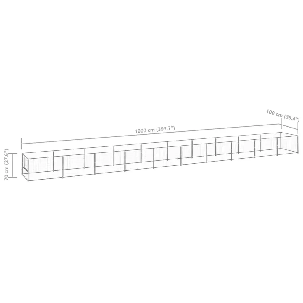 Dog Kennel Silver 10 mÂ² Steel 3082108