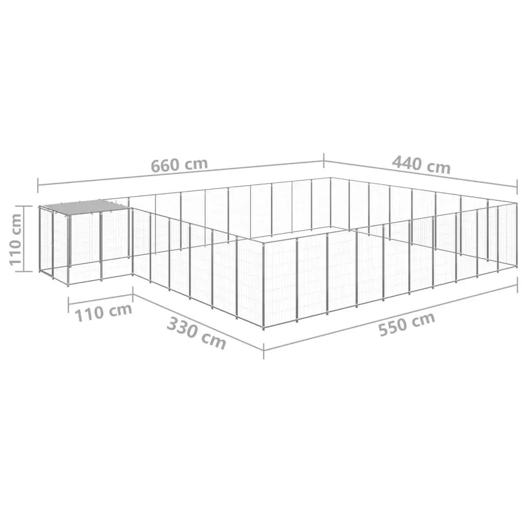 Dog Kennel Silver 25.41 mÂ² Steel 3082235