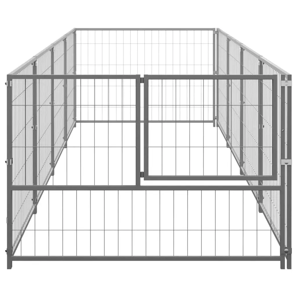 Dog Kennel Silver 4 mÂ² Steel 3082102