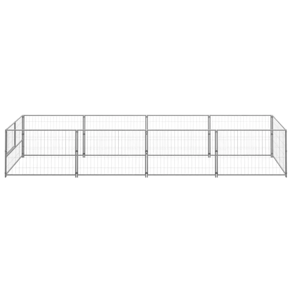 Dog Kennel Silver 4 mÂ² Steel 3082102