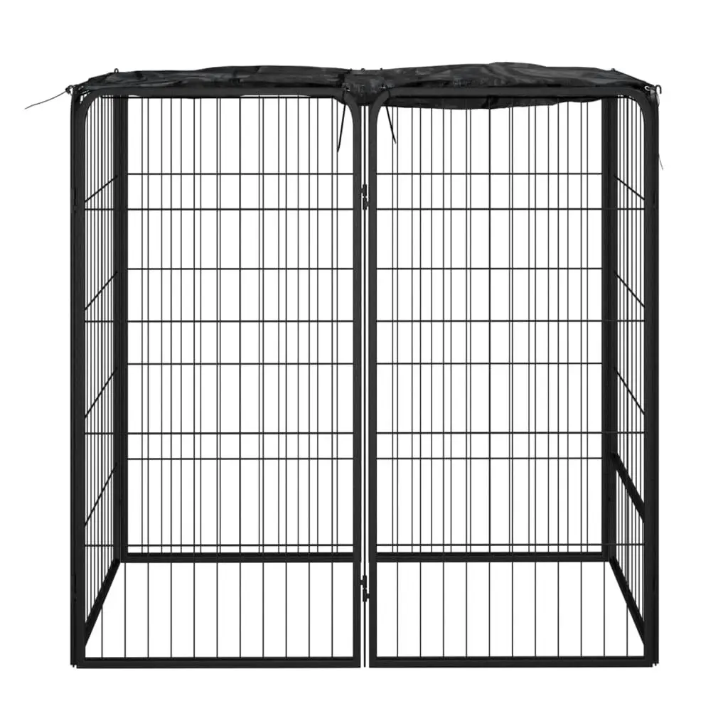 Dog Playpen 6 Panels Black 50x100 cm Powder-coated Steel 171792