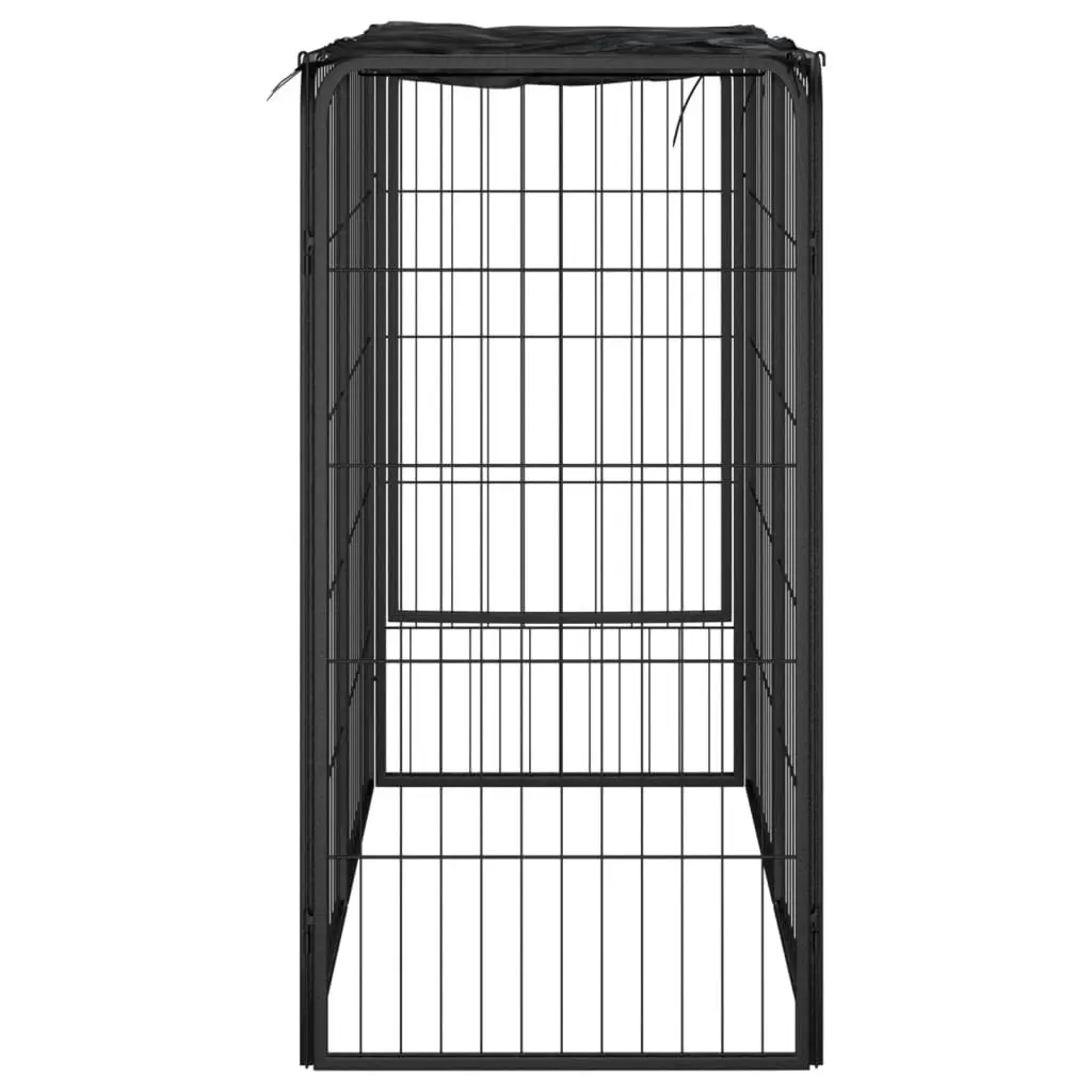 Dog Playpen 6 Panels Black 50x100 cm Powder-coated Steel 171792