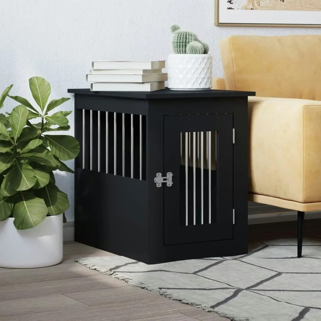 Dog Crate Furniture Black 45x62x59 cm Engineered Wood 838310