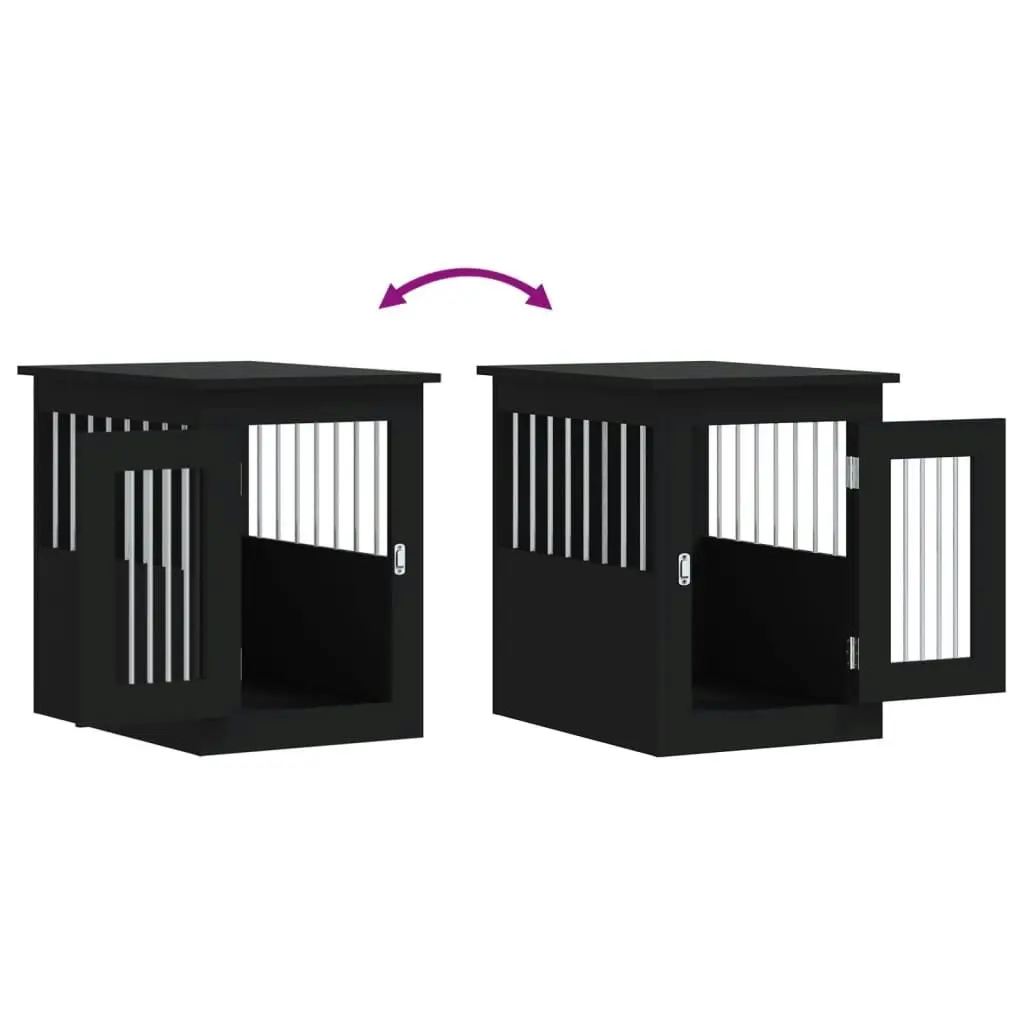 Dog Crate Furniture Black 45x62x59 cm Engineered Wood 838310