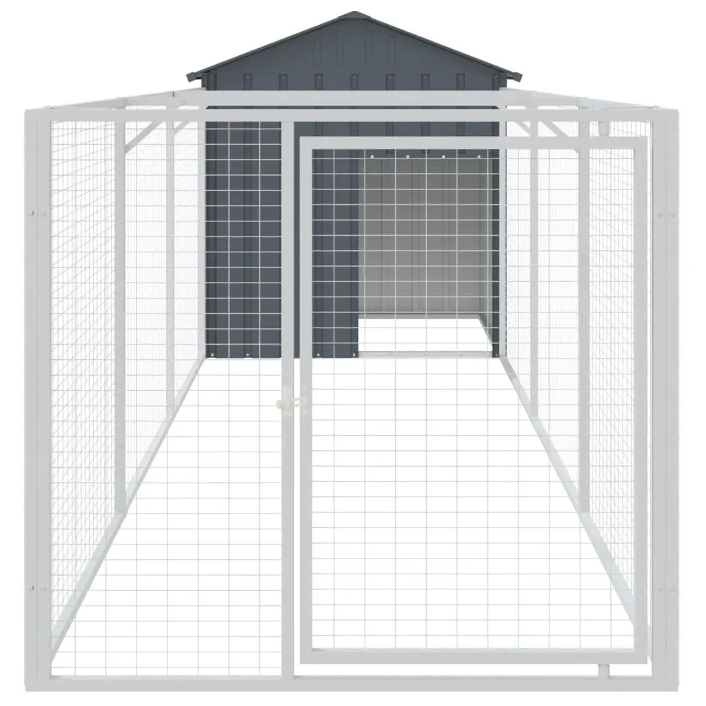 Dog House with Roof Anthracite 117x405x123 cm Galvanised Steel 3189059