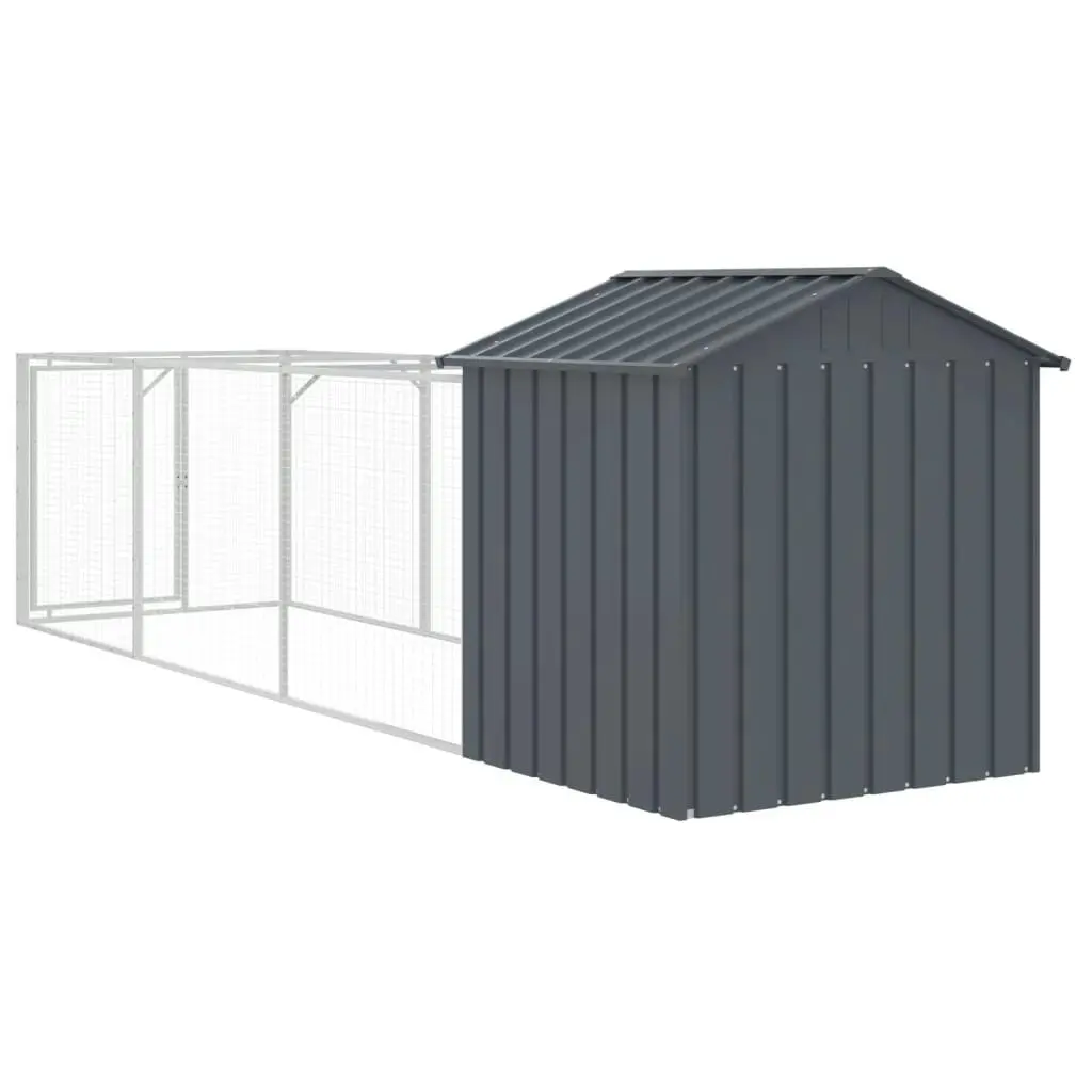 Dog House with Roof Anthracite 117x405x123 cm Galvanised Steel 3189059