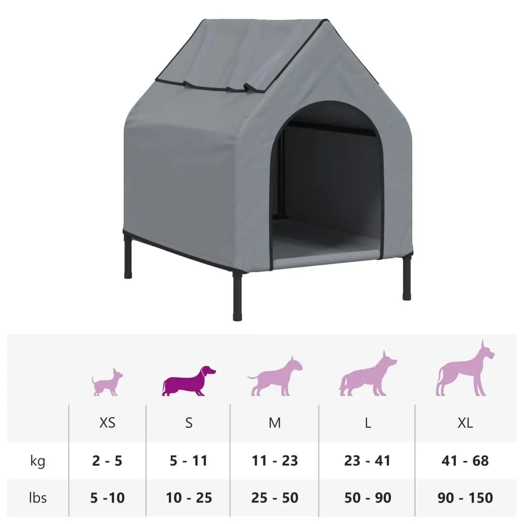 Dog House Light Grey Oxford Fabric and Steel 172590