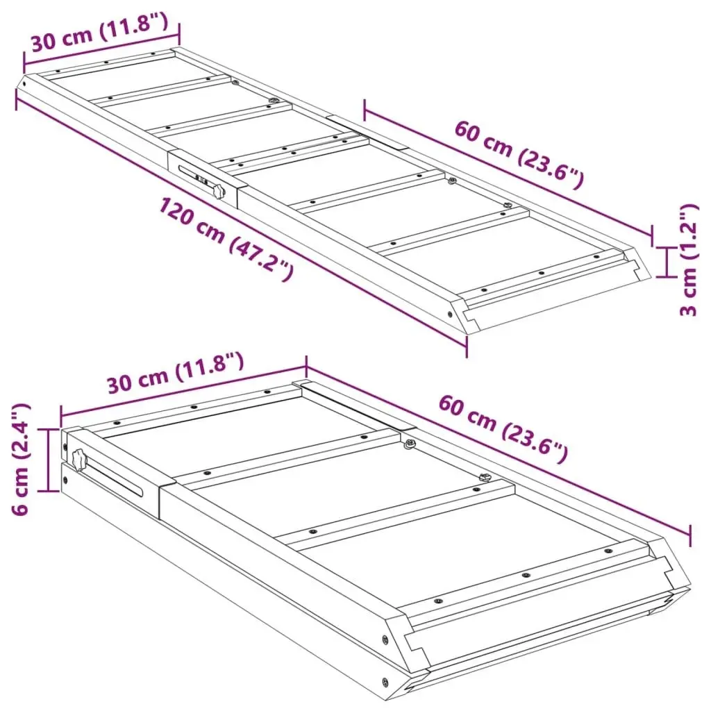 Dog Ramp Green 120x30 cm Solid Wood Fir 172419