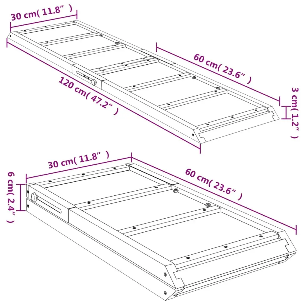 Dog Ramp Green 120x30 cm Solid Wood Fir 172419