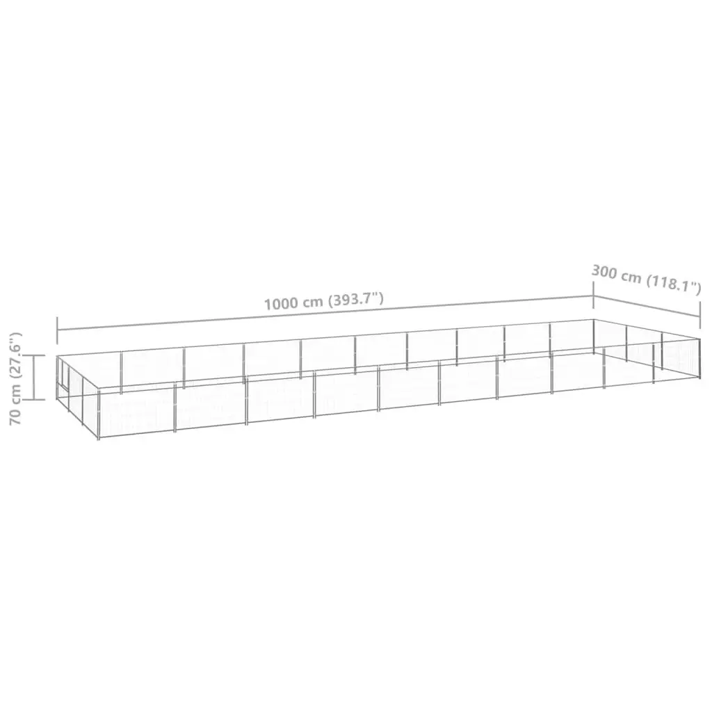 Dog Kennel Silver 30 mÂ² Steel 3082142