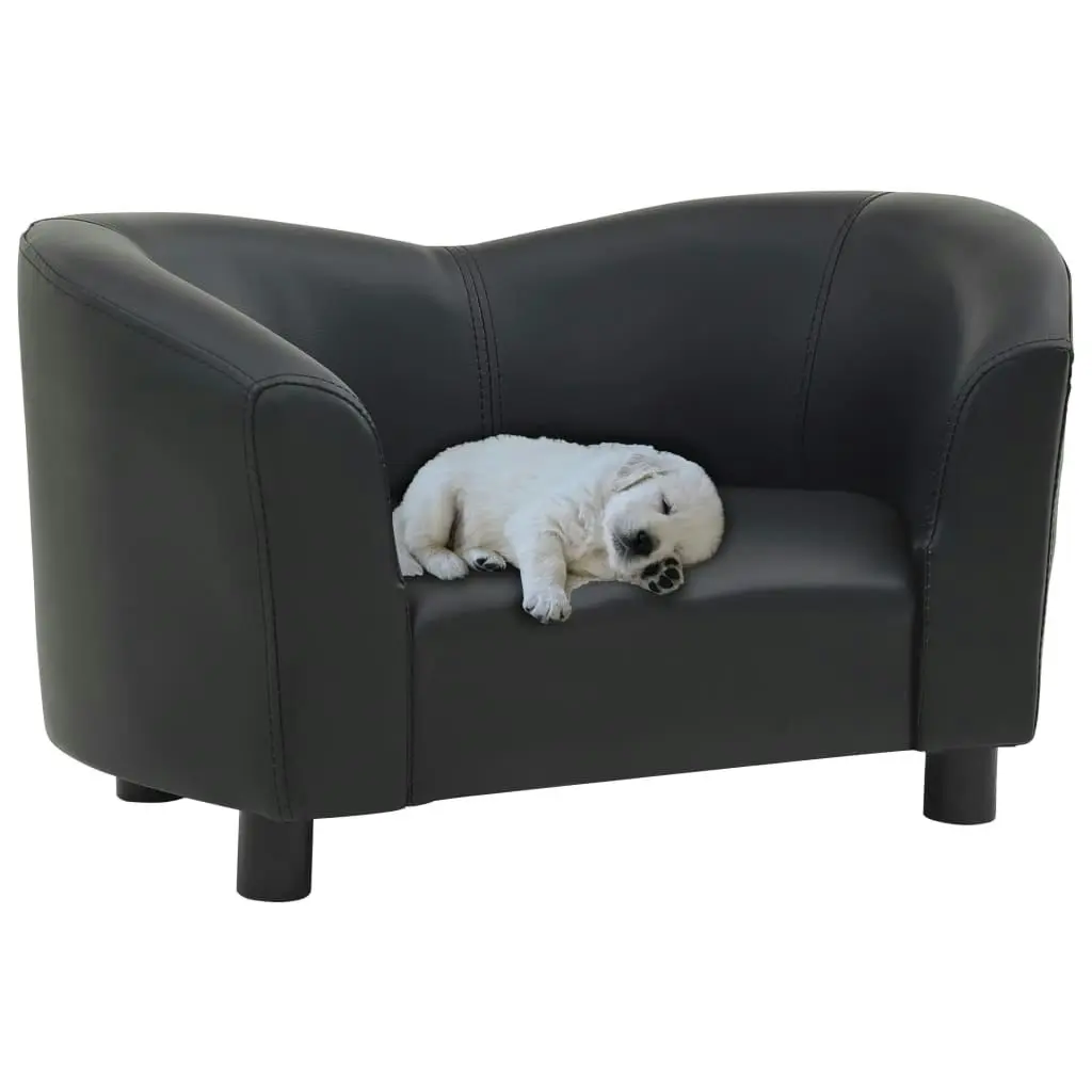 Dog Sofa Black 67x41x39 cm Faux Leather 170946