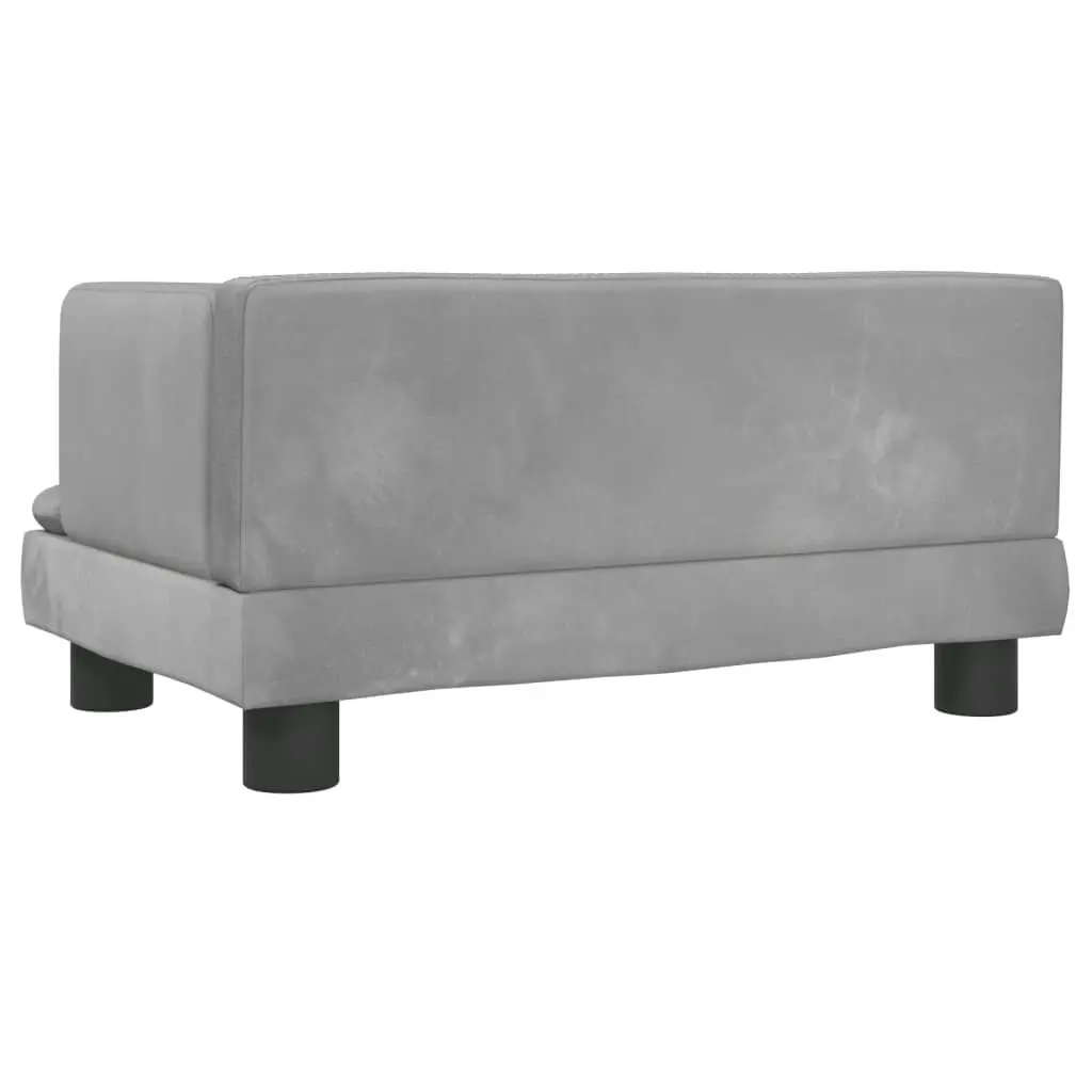 Dog Bed Light Grey 60x40x30 cm Velvet 171907