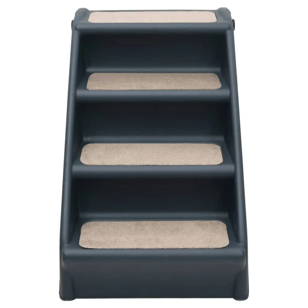 Folding 4-Step Dog Stairs Dark Grey 171172