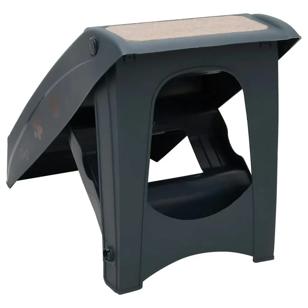 Folding 4-Step Dog Stairs Dark Grey 171172