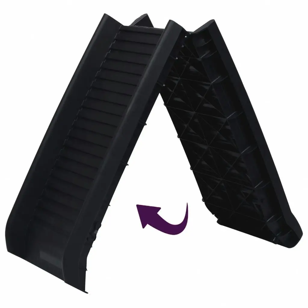 Folding Dog Ramp Black 155.5x40x15.5 cm 170987