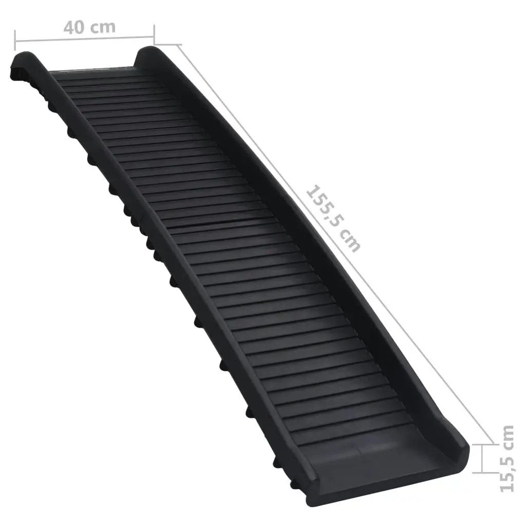 Folding Dog Ramp Black 155.5x40x15.5 cm 170987