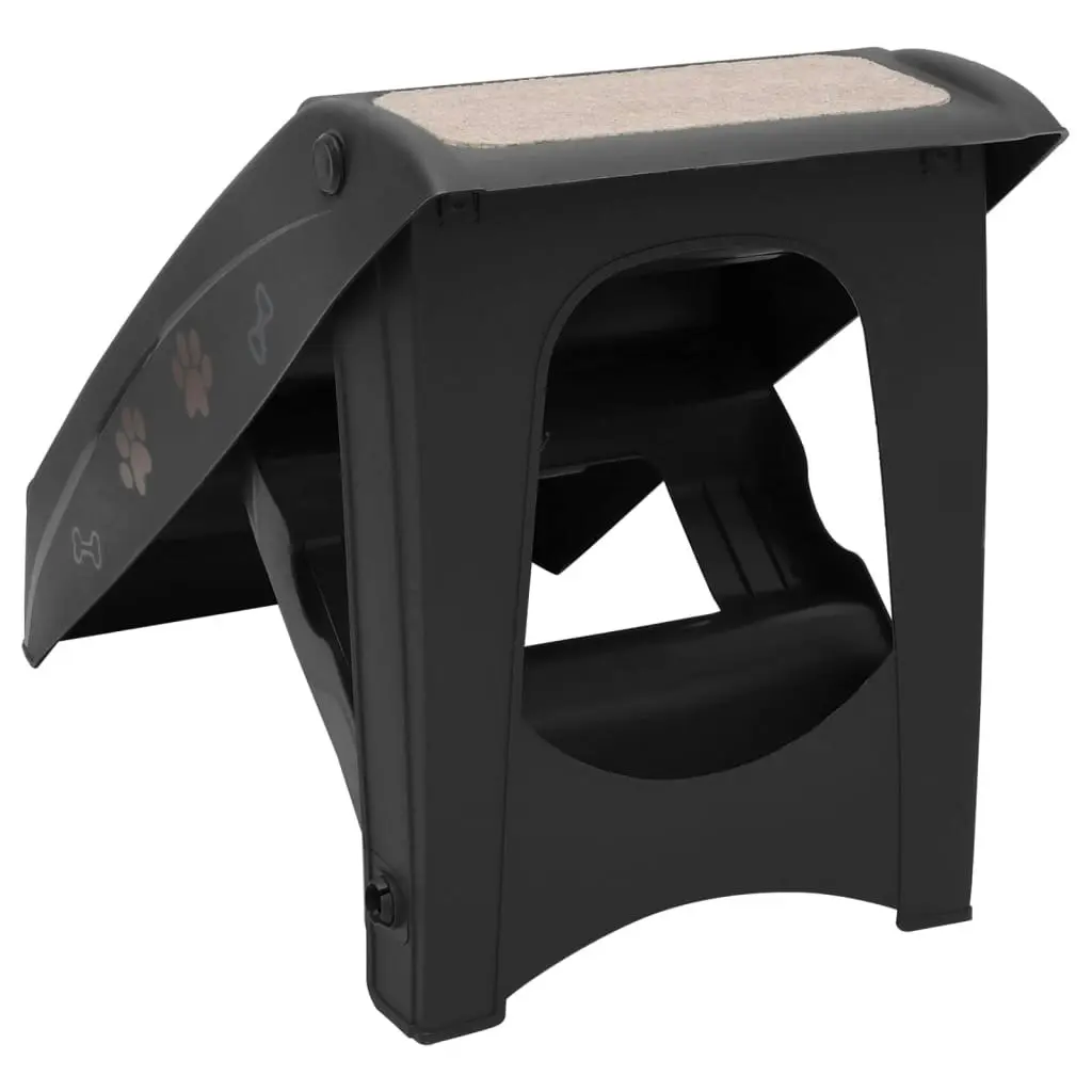 Folding Dog Stairs Black 62x40x49.5 cm 170985