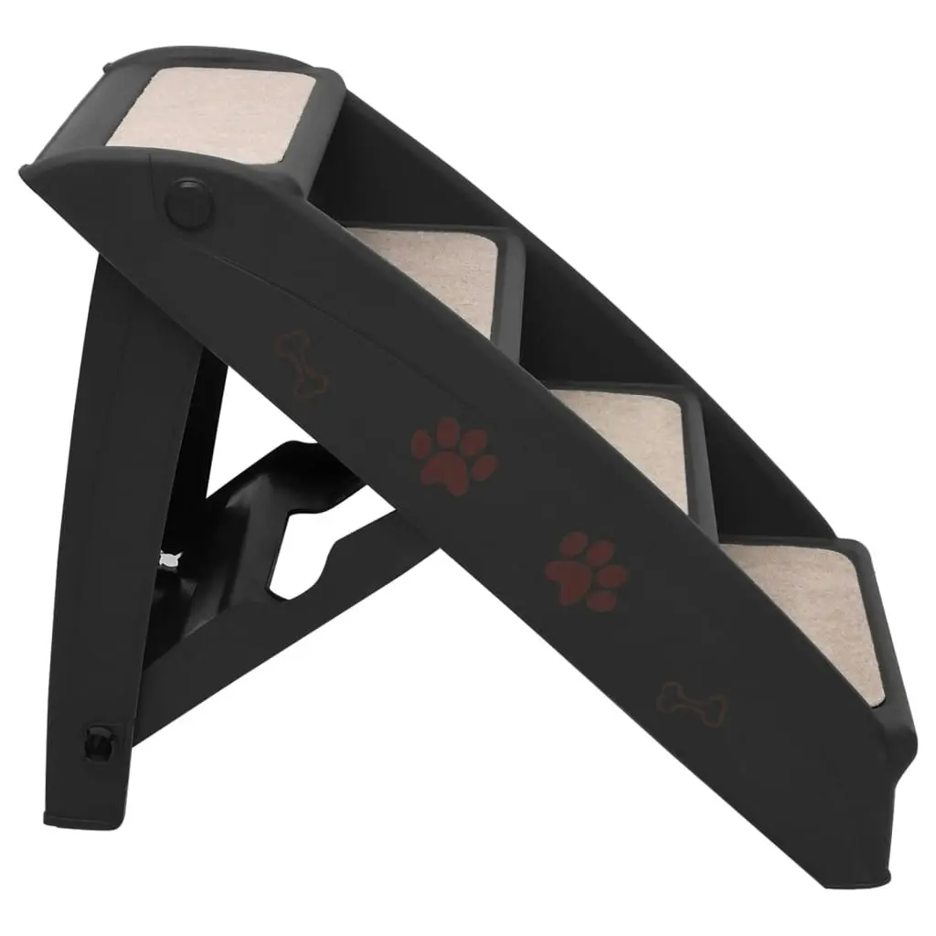 Folding Dog Stairs Black 62x40x49.5 cm 170985