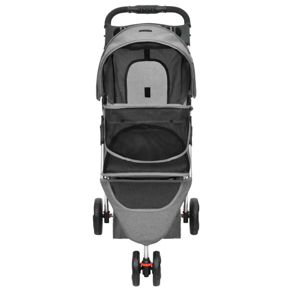 Folding Dog Stroller Grey 80x46x98 cm Oxford Fabric 172197