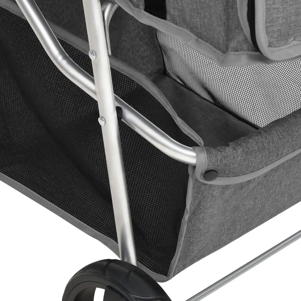 Folding Dog Stroller Grey 80x46x98 cm Oxford Fabric 172197