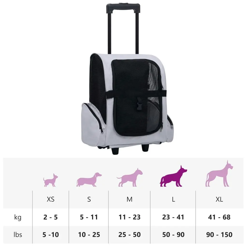 Foldable Multipurpose Pet Trolley Grey 171020