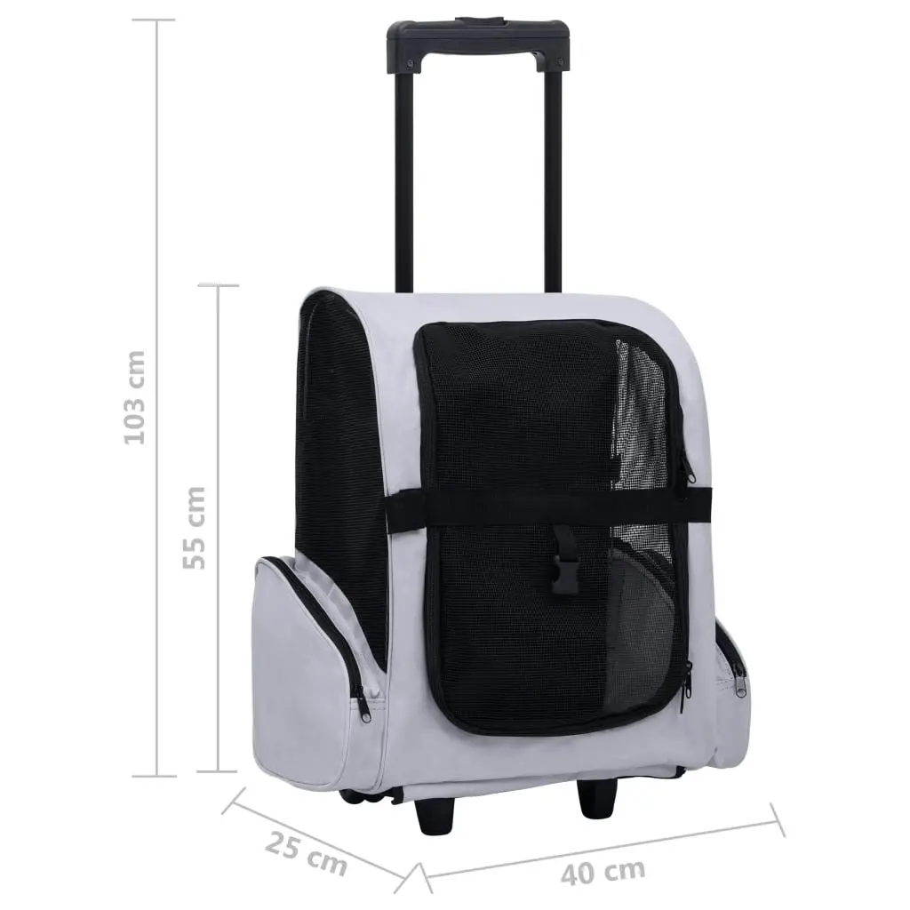 Foldable Multipurpose Pet Trolley Grey 171020