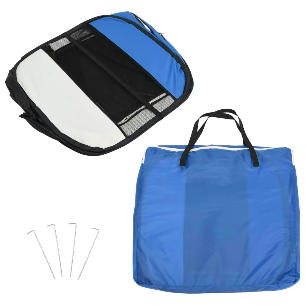 Foldable Dog Playpen with Carrying Bag Blue 110x110x58 cm 171014