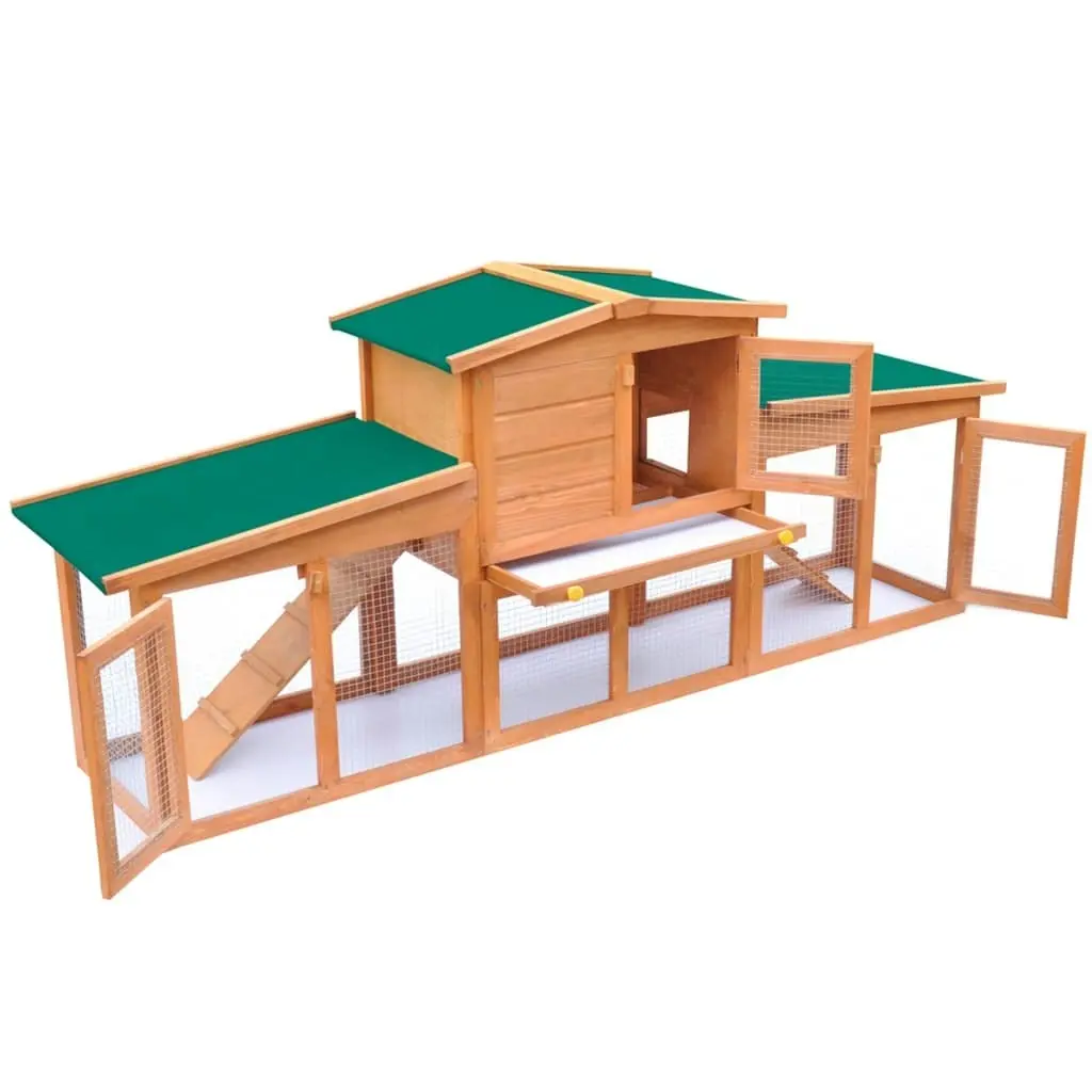 Large Rabbit Hutch Small Animal House Pet Cage with Roofs Wood 170163