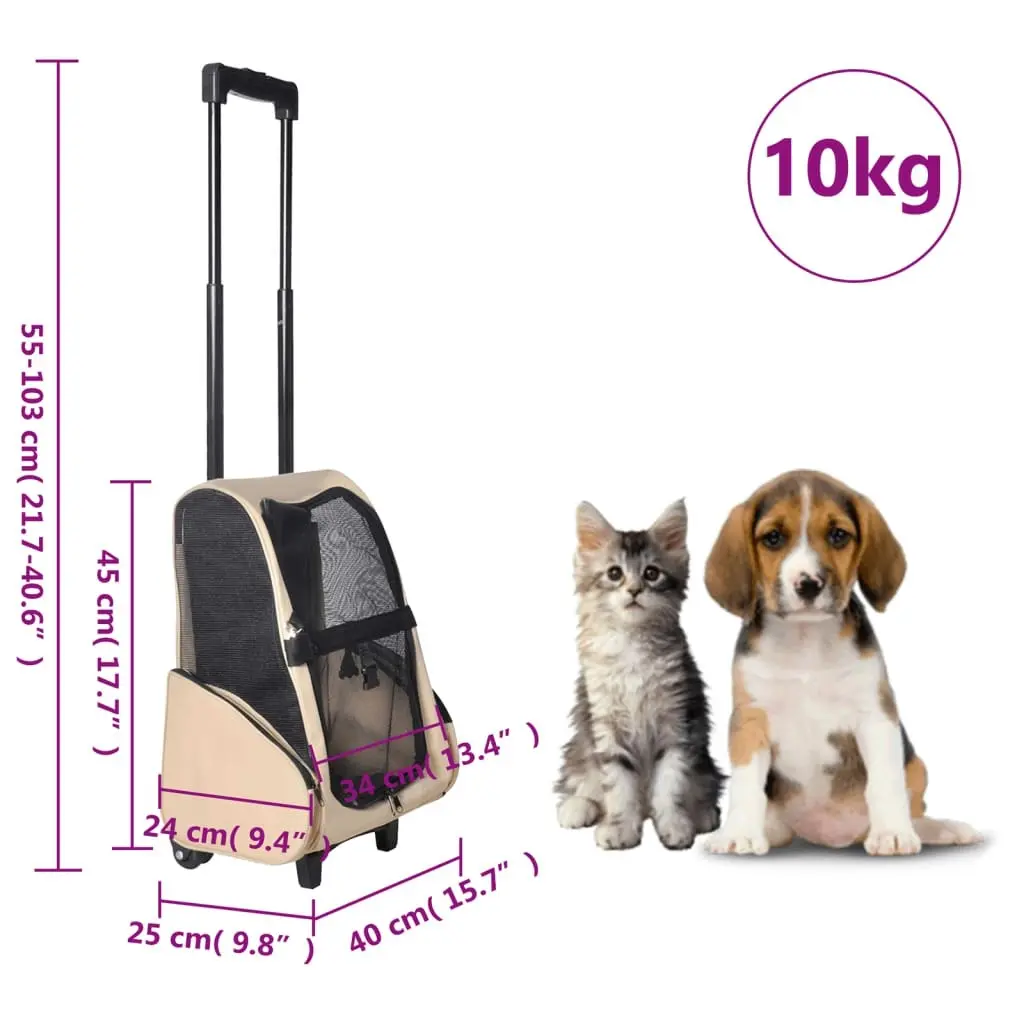 Multipurpose Pet Trolley Beige Foldable 170192