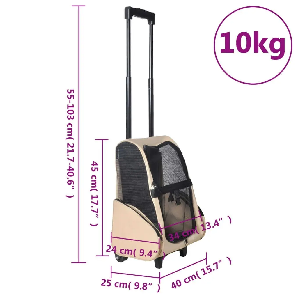 Multipurpose Pet Trolley Beige Foldable 170192