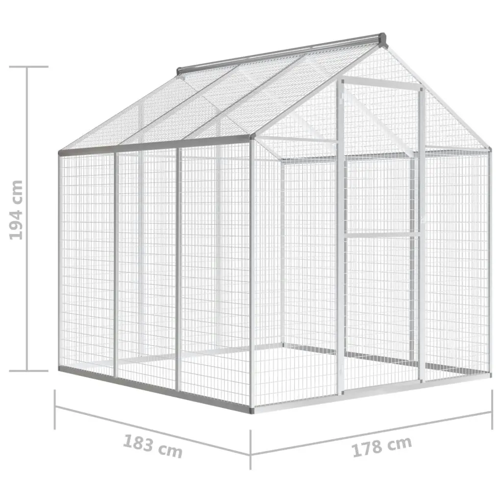 Outdoor Aviary Aluminium 183x178x194 cm 45219